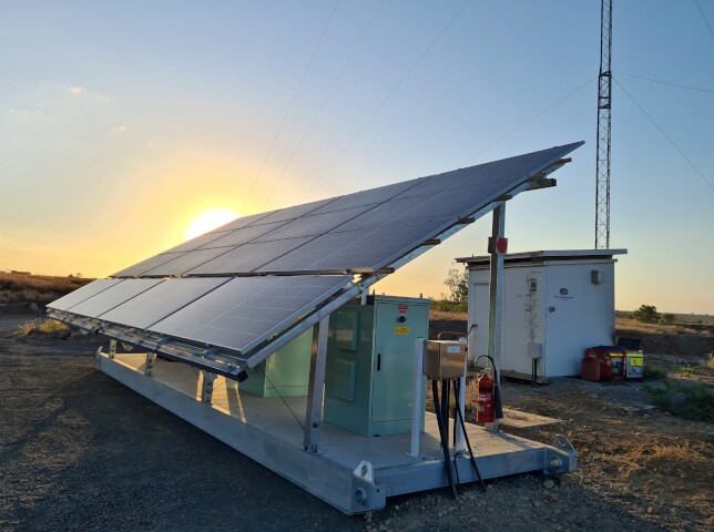 solar powered communication skid