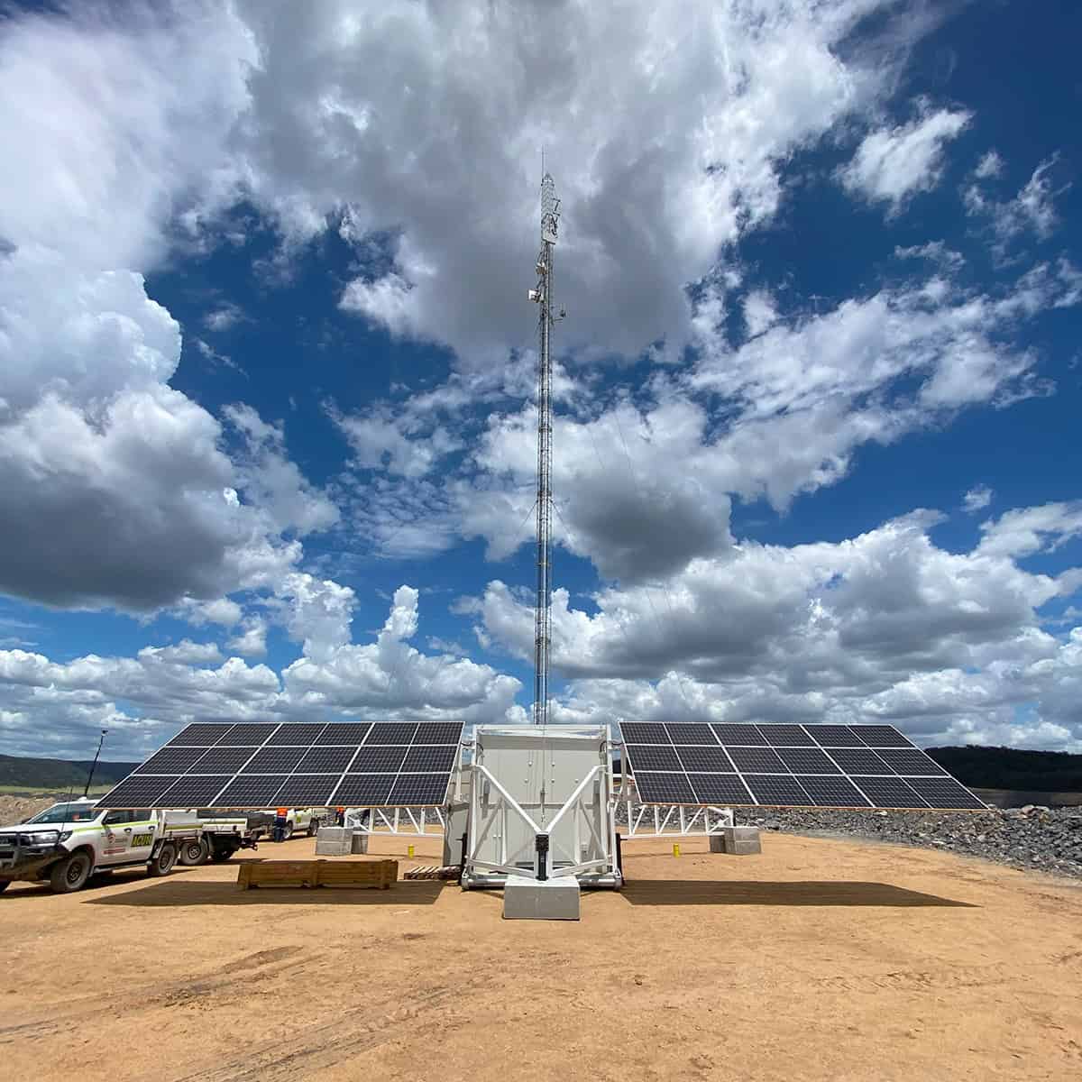 Rapid deployment unit Communications tower at NSW minesite.