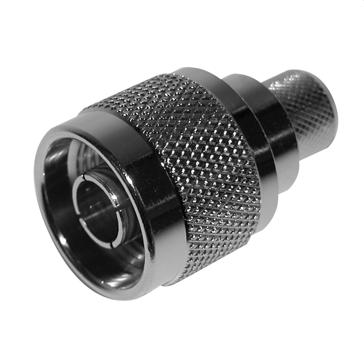 Pulse Type-N Straight Male Connector (Knurled). Solder/Crimp Plug for CNT-400 & LMR-400 Cables
