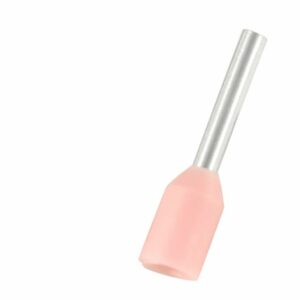 Insulated Crimp Bootlace Ferrule, 6mm Pin Length, 0.8mm Pin Diameter, 0.34mm² Wire Size, Pink