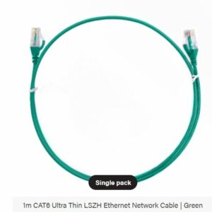 Cat 6 Ultra Thin LSZH Ethernet Network Cable: 1m Green