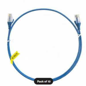 Cat 6 Ultra Thin LSZH Pack of 10 Ethernet Network Cable. 2m Blue