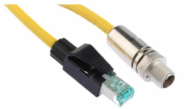 M12 X-Code, to Straight RJ45 Cable assembly, 8 Core 1m Cable - Image 2