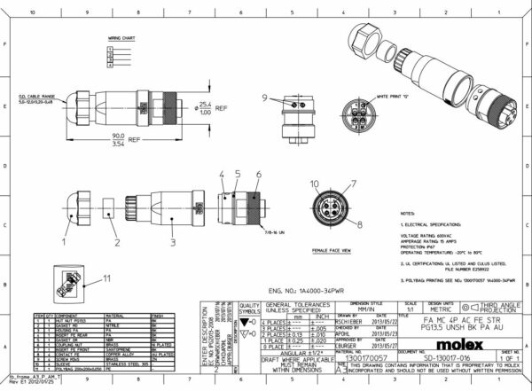 Standard Circular Connector MINI-CHANGE FLD ATT FM 4P CONN - Image 2