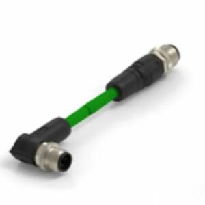 TE Connectivity Cat5e Straight Male M12 to Right Angle Male M12 Ethernet Cable, 2m