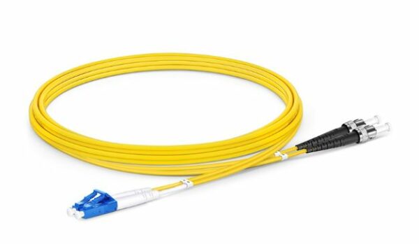 2m (7ft) Fiber Patch Cable, LC UPC to ST UPC, Duplex, 2 Fibers, Single Mode (OS2), Riser (OFNR), 2.0