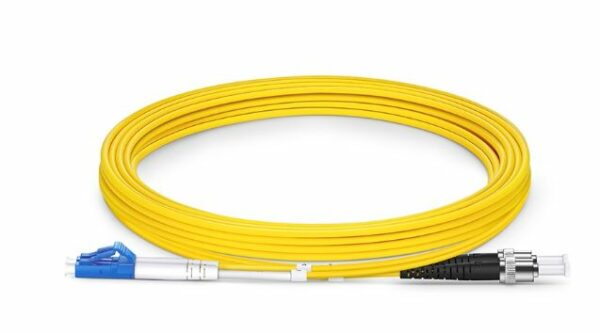 3m (10ft) Fiber Patch Cable, LC UPC to ST UPC, Duplex, 2 Fibers, Single Mode (OS2), Riser (OFNR), 2.