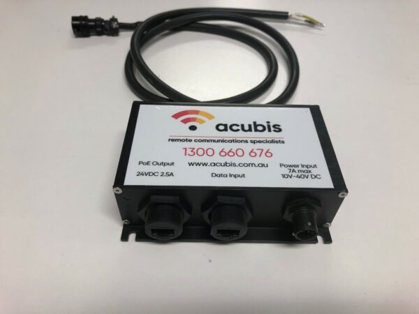 Ip67 Dc Poe, Rj45, 10-40 Vdc Input, 24 Vdc Output, 7a, 10/100, Includes 3-Wire Harness