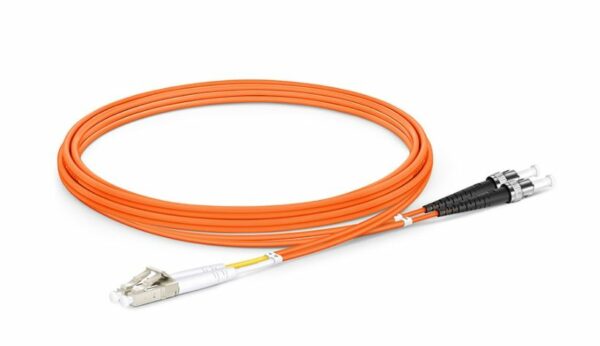 2m (7ft) Fiber Patch Cable, LC UPC to ST UPC, Duplex, 2 Fibers, Multimode (OM2), Riser (OFNR), 2.0mm