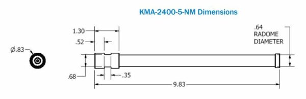 Antenna, 2.4GHz OMNI-DIR, 5dBi Gain, N-Type Male, Inc. BOA-ANT-CLAMP-MOUNT - Image 2