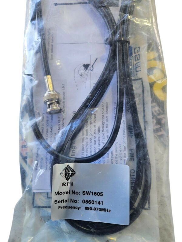 Custom Antenna Mod RG58 Terminated SW1605 antenna with BNC plug terminated