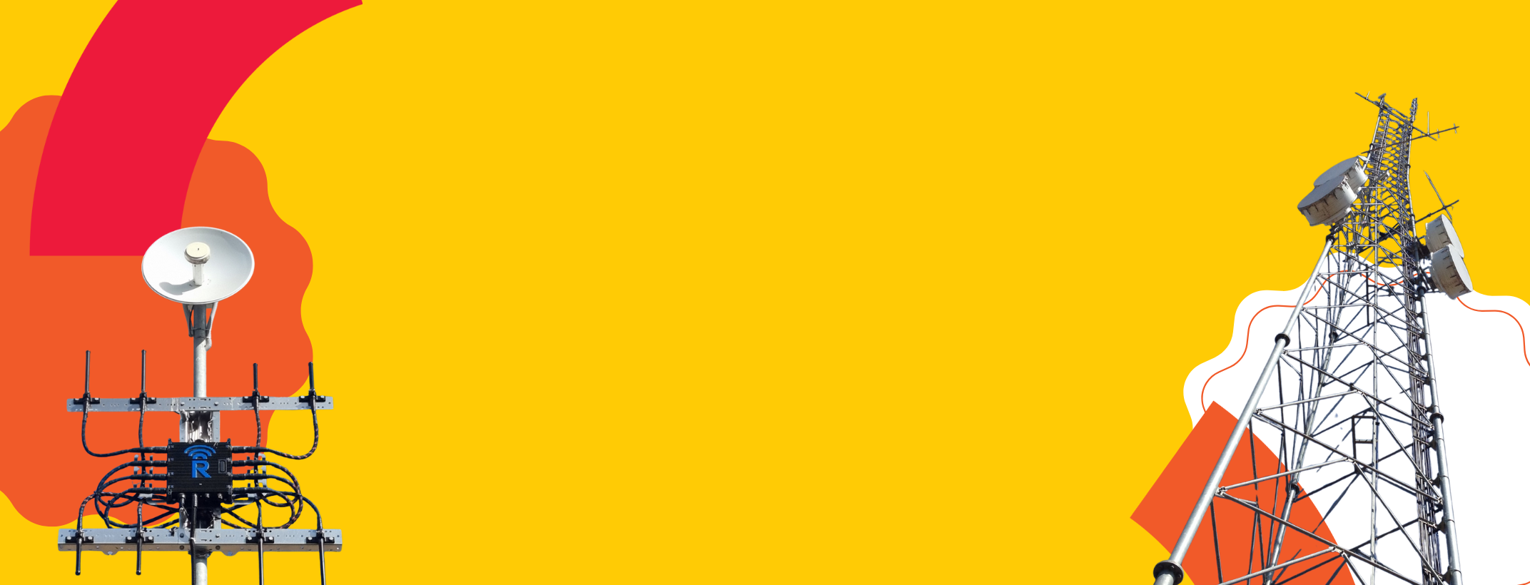 slider banner with pictures representing communications infrastructure