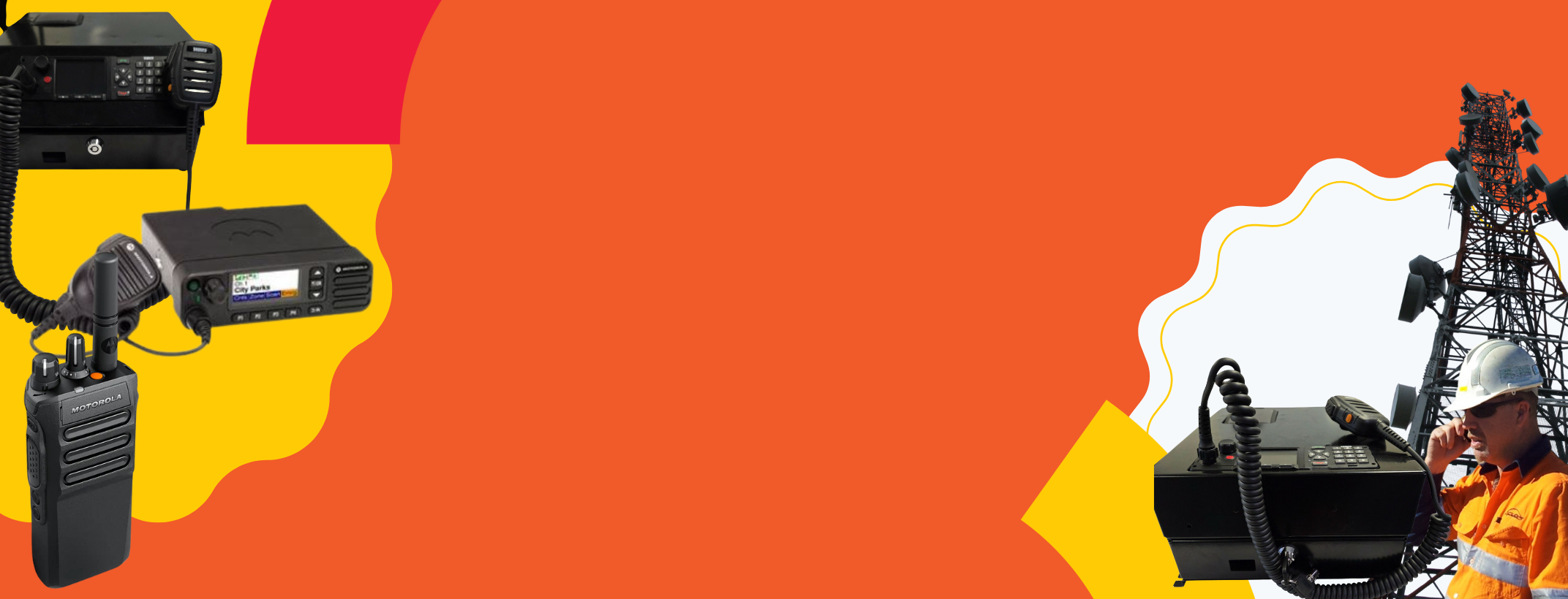 slider banner with pictures representing radio products